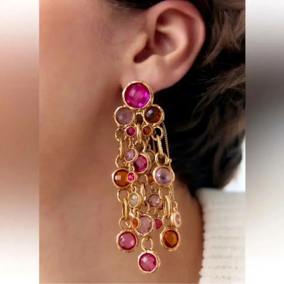 ZARA MULTI-COLOR WATERFALL EARRINGS - Picture 1 of 15